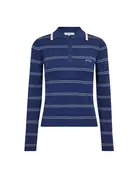 Co' Couture Co'Couture LueCC Stripe Polo Knit Blue