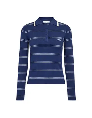 Co' Couture Co'Couture LueCC Stripe Polo Knit Blue