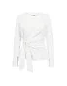 Co' Couture Co'Couture OrianeCC LS Pleat Tie Tee White