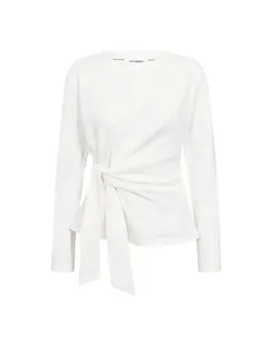 Co' Couture Co'Couture OrianeCC LS Pleat Tie Tee White