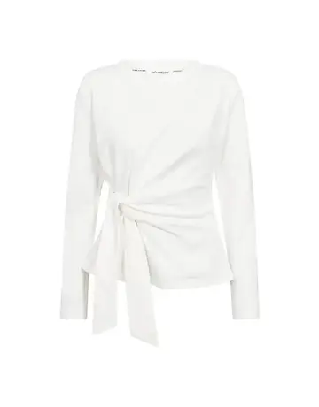 Co' Couture Co'Couture OrianeCC LS Pleat Tie Tee White