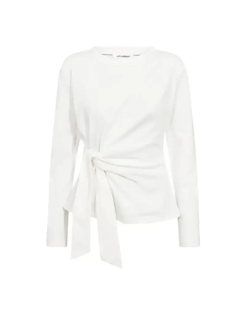 Co' Couture Co'Couture OrianeCC LS Pleat Tie Tee White