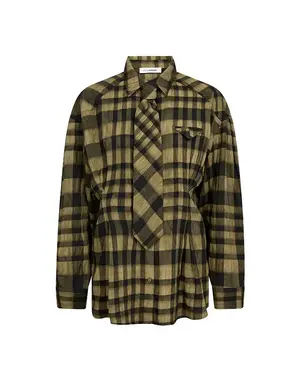 Co' Couture Co 'Couture KyelCC Check Tie Pleat Shirt Army