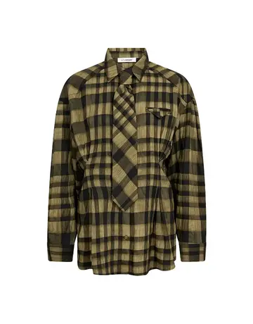 Co' Couture Co 'Couture KyelCC Check Tie Pleat Shirt Army