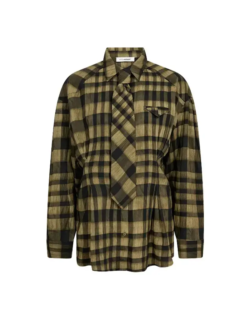 Co' Couture Co 'Couture KyelCC Check Tie Pleat Shirt Army