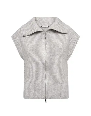 Co' Couture Co'Couture RowCC Zip Knit Vest Grey Mel.