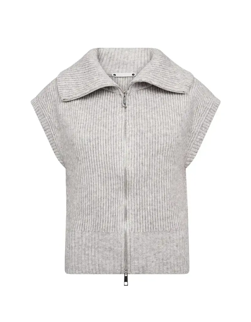 Co' Couture Co'Couture RowCC Zip Knit Vest Grey Mel.