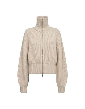 Co' Couture Co'Couture RowCC Zip Knit Cardigan Creme