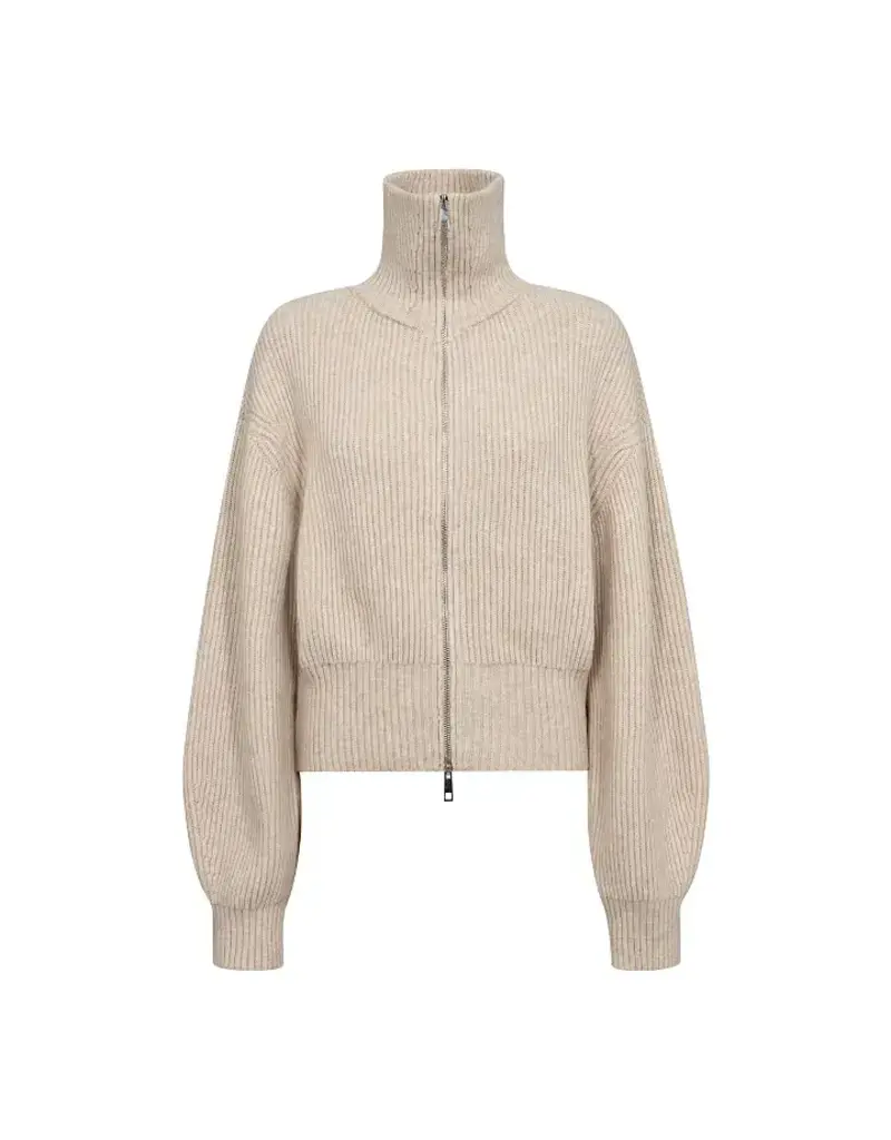 Co' Couture Co'Couture RowCC Zip Knit Cardigan Creme