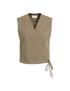 Yaya Yaya Gilet Woven Teak Brown