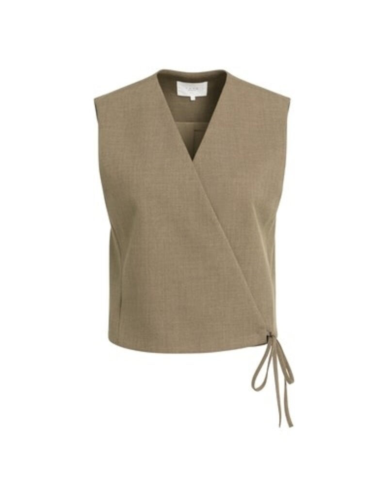 Yaya Yaya Gilet Woven Teak Brown