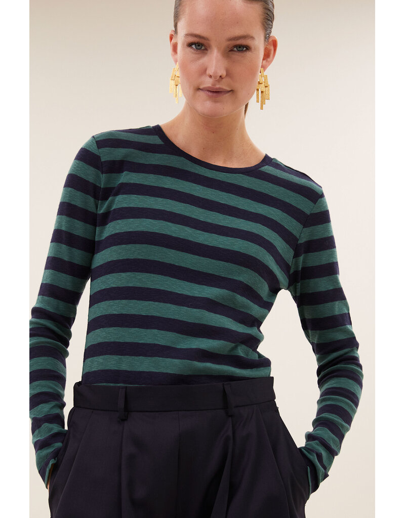 By-Bar By-Bar LS Big Stripe Top Deep Green