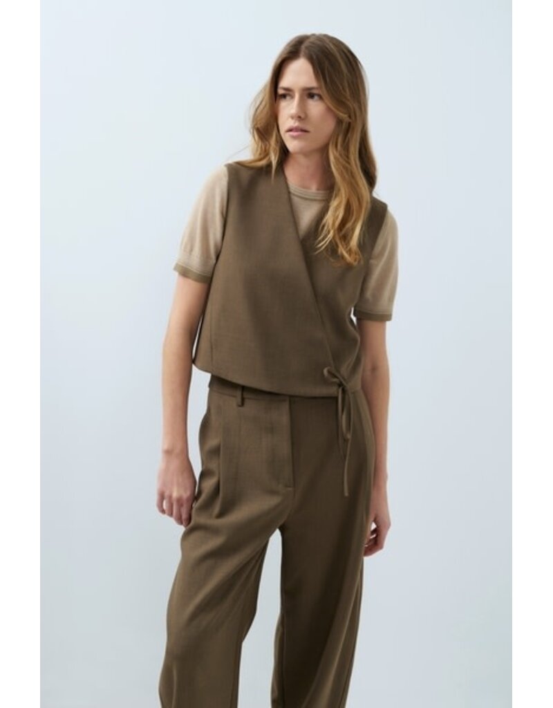 Yaya Yaya Pant Straight Teak Brown