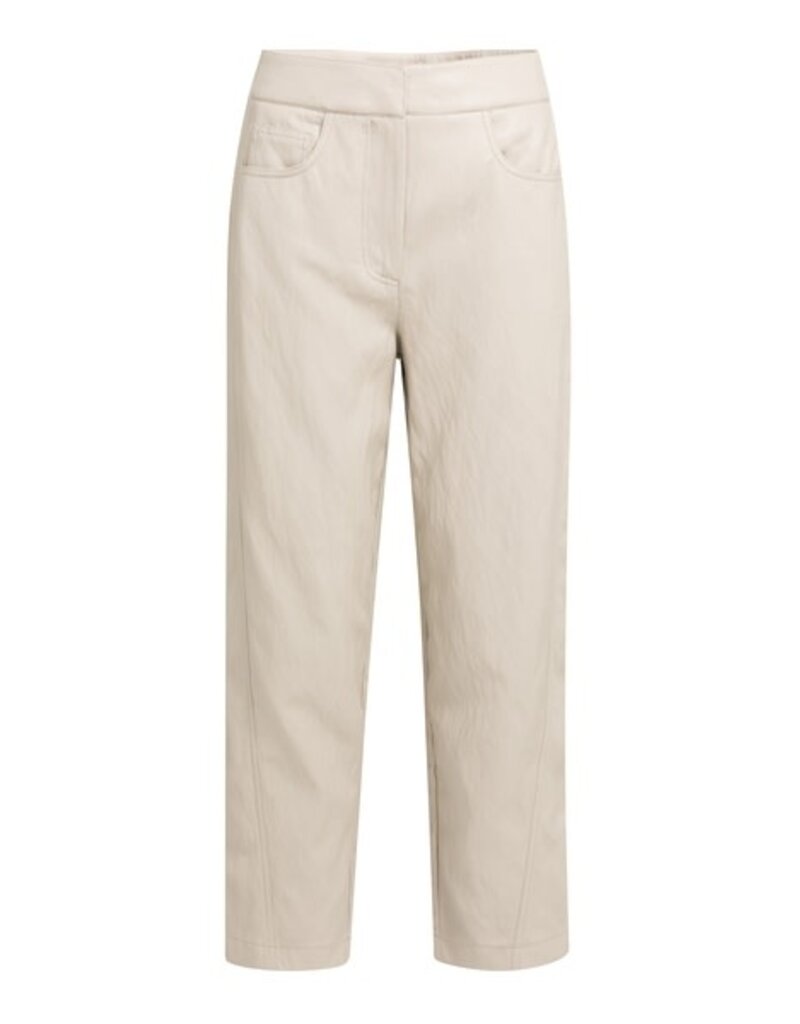 Yaya Yaya Faux lth Pant Cashmere Grey