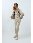 Yaya Yaya Faux lth Pant Cashmere Grey