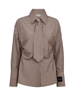 Haute L' Amitié HL Gemma Tie Stripe Blouse Dessert