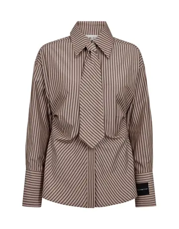 Haute L' Amitié HL Gemma Tie Stripe Blouse Dessert