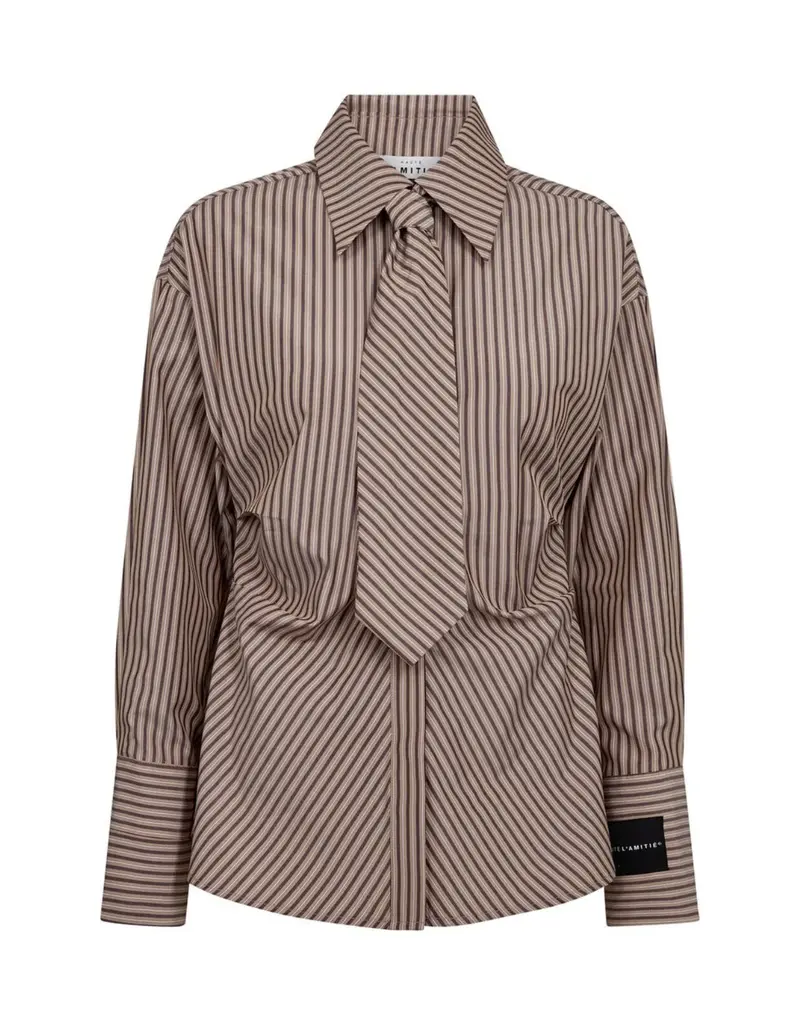 Haute L' Amitié HL Gemma Tie Stripe Blouse Dessert