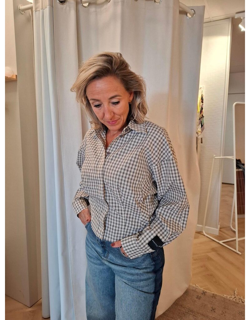 Haute L' Amitié HL Mimosa Check Smock Blouse Grey