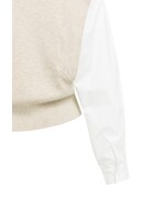 Yaya Yaya Sw. Woven , White Sleeves Light Beige Mel.