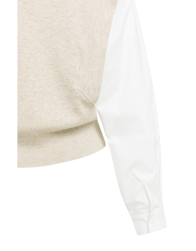 Yaya Yaya Sw. Woven , White Sleeves Light Beige Mel.