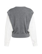Yaya Yaya Sw. Woven , White Sleeves Grey Mel.