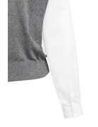 Yaya Yaya Sw. Woven , White Sleeves Grey Mel.