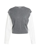 Yaya Yaya Sw. Woven , White Sleeves Grey Mel.