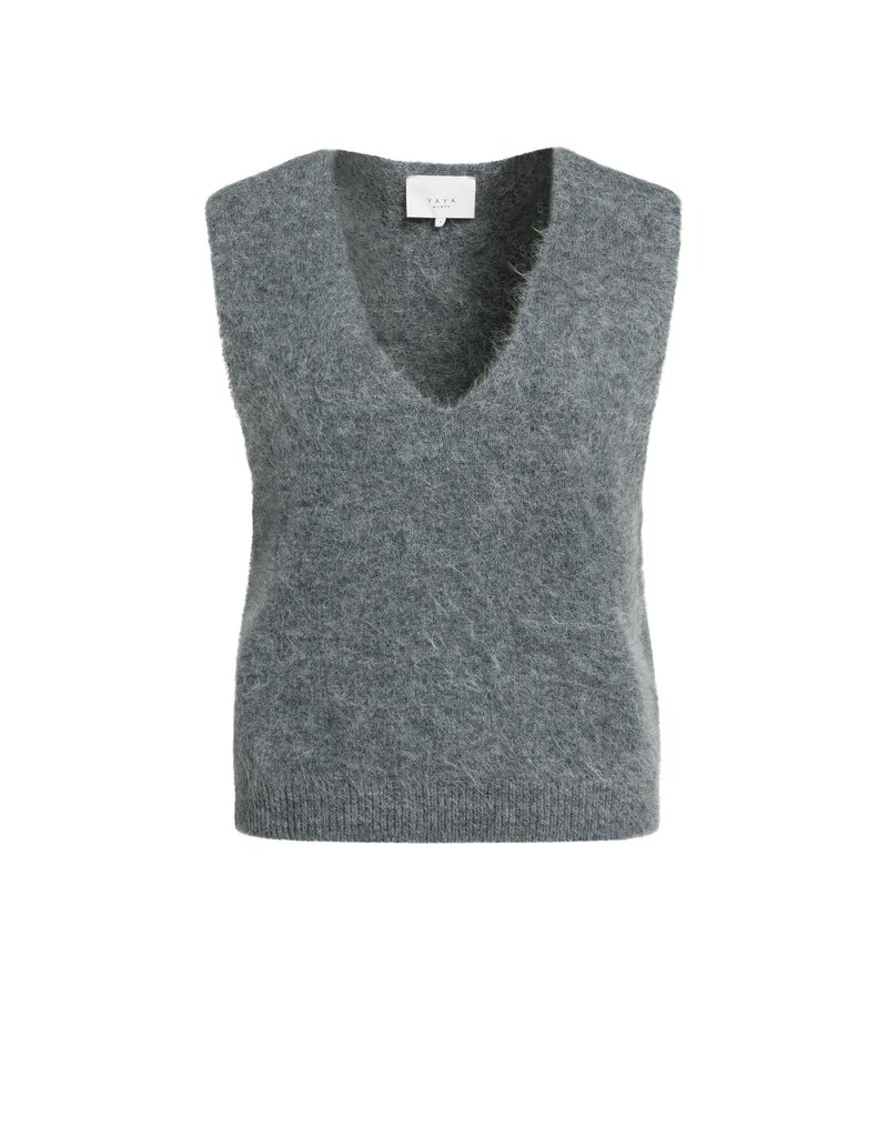 Yaya Yaya Spencer V-Neck Grey Mel