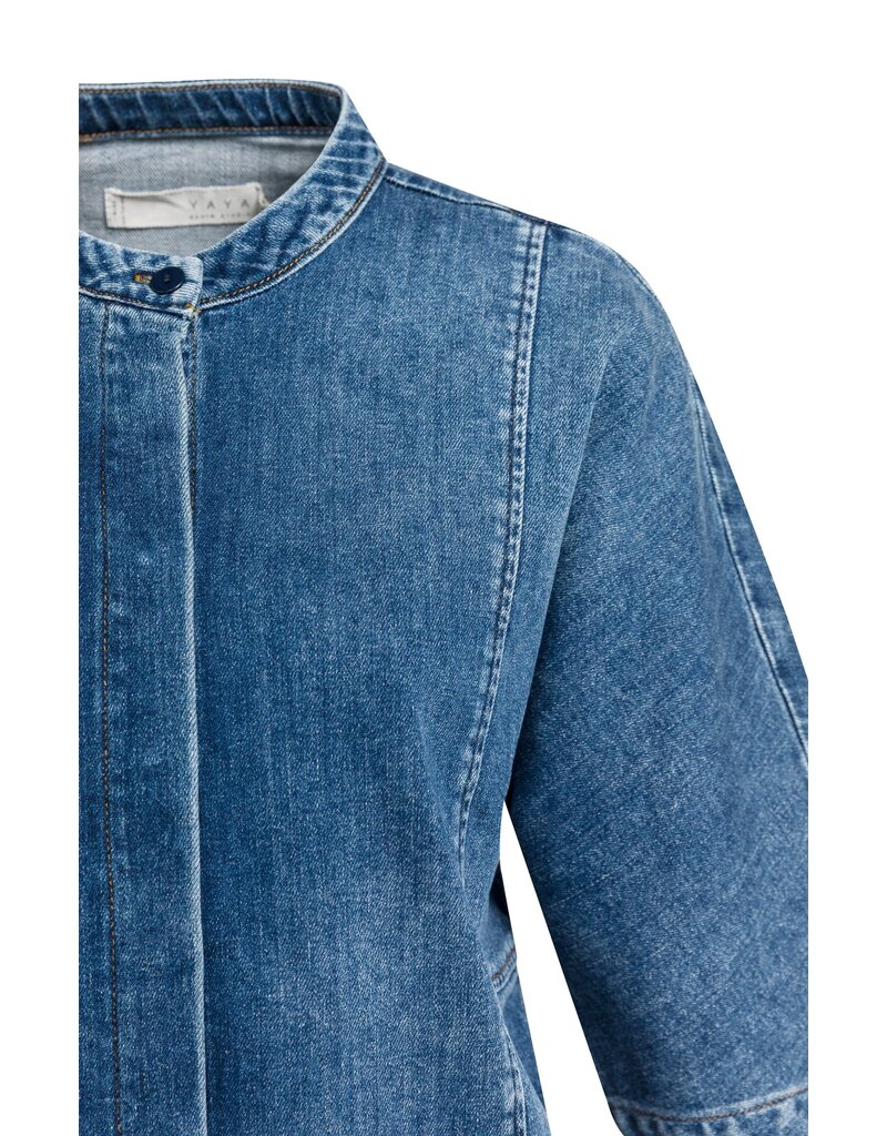 Yaya Yaya DNM Blouse Short Sleeve D.Blue
