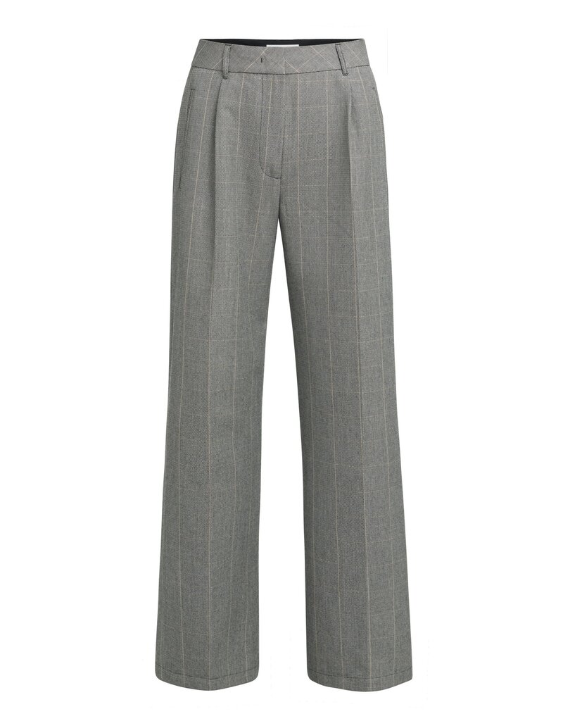 Yaya Yaya Woven Wide Pant Block Hole Black Dessin