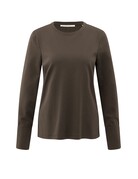 Yaya Yaya Jersey Top Woven Manch. Slate Black Brown