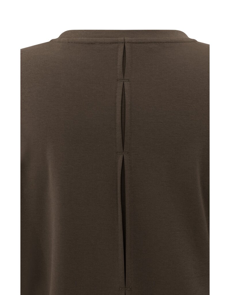 Yaya Yaya Jersey Top Woven Manch. Slate Black Brown