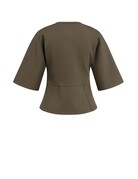 Yaya Yaya Jersey Top Wide Sleeves Slate Black Brown