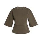 Yaya Yaya Jersey Top Wide Sleeves Slate Black Brown