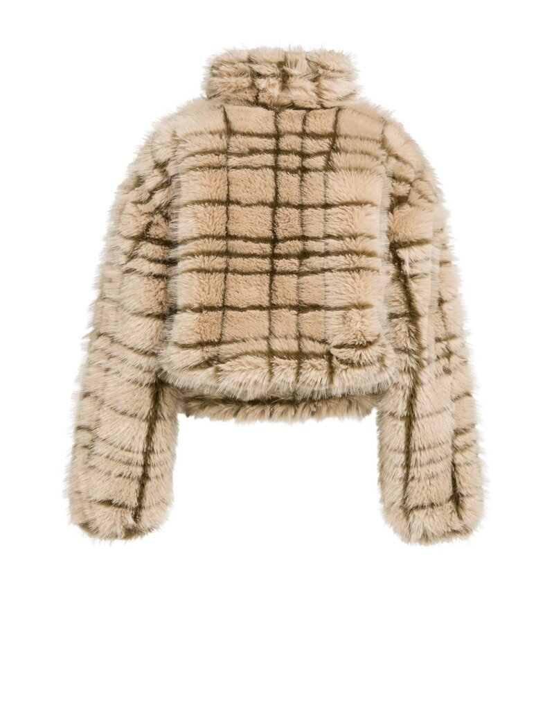 Yaya Yaya Fake Fur Jacket Grey dessin