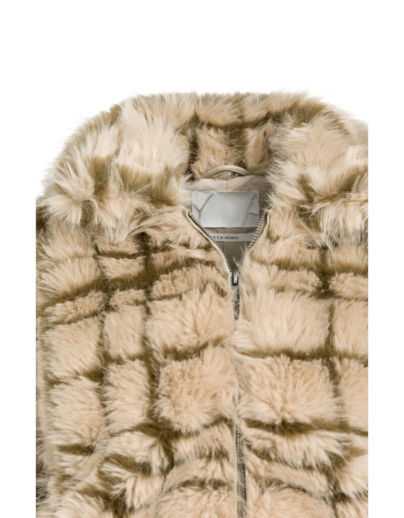 Yaya Yaya Fake Fur Jacket Grey dessin