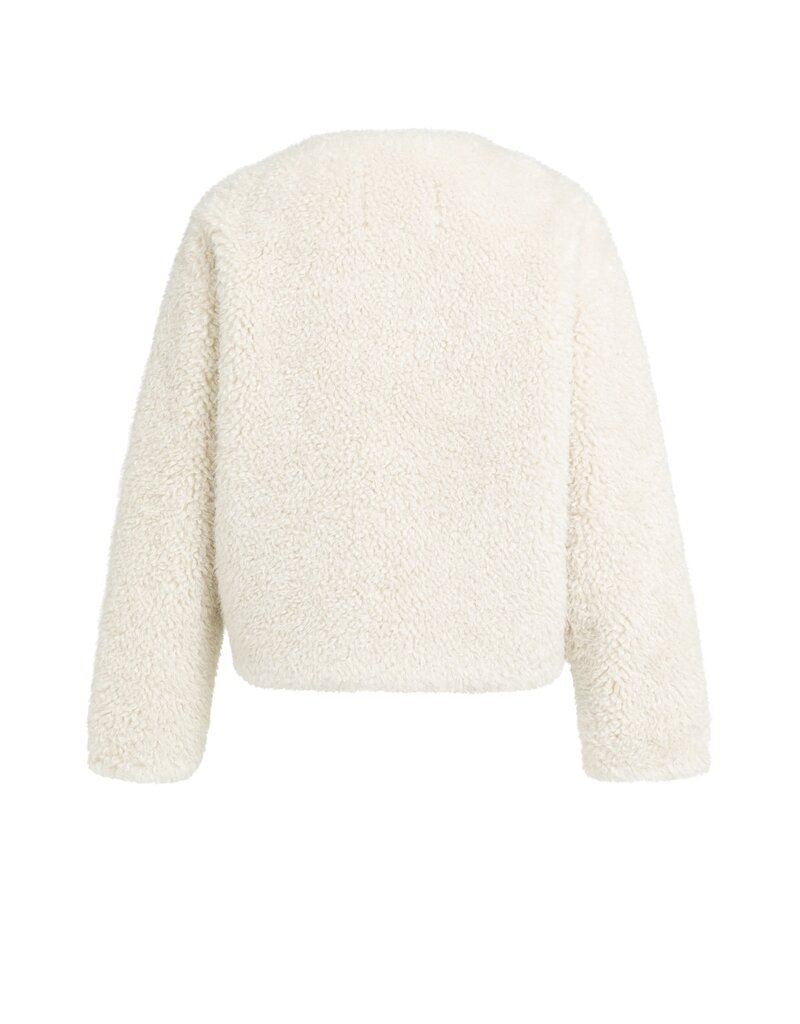 Yaya Yaya short Faux Fur Jacket Bleached Sand Beige