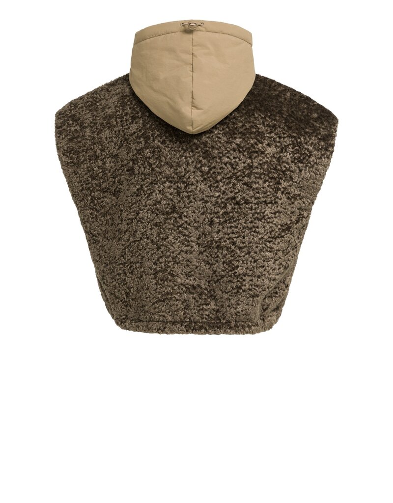 Yaya Yaya Rev. Bodywarmer Faux Fur Slate Black Brown