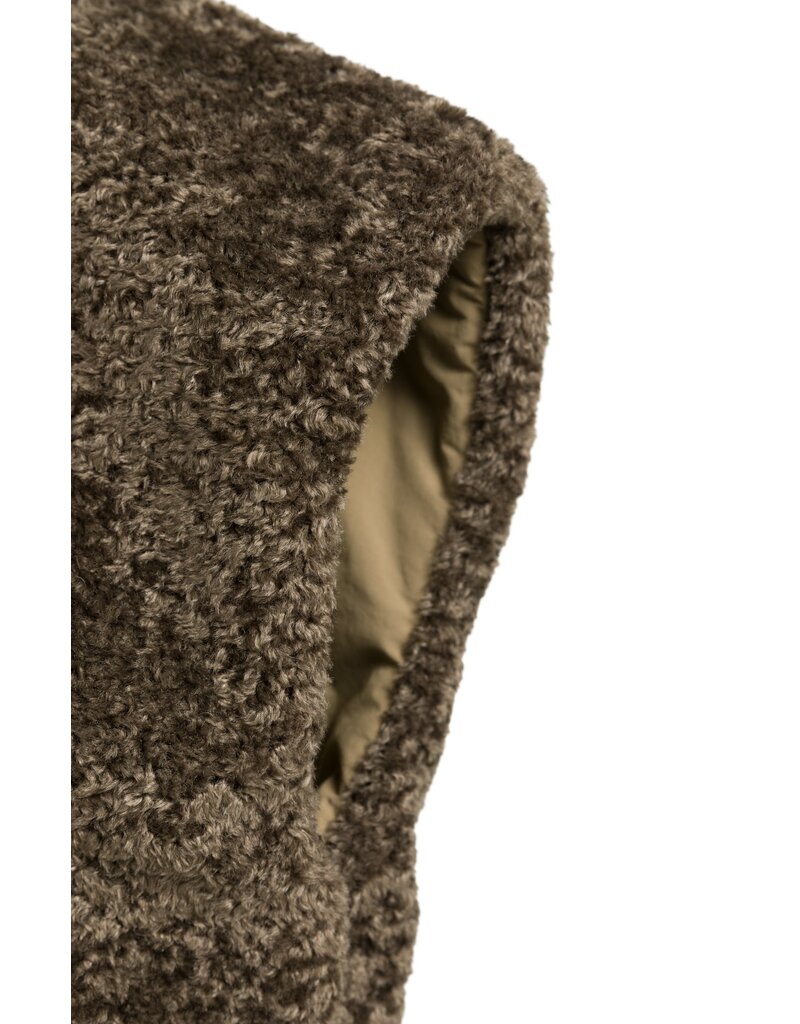 Yaya Yaya Rev. Bodywarmer Faux Fur Slate Black Brown