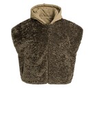 Yaya Yaya Rev. Bodywarmer Faux Fur Slate Black Brown