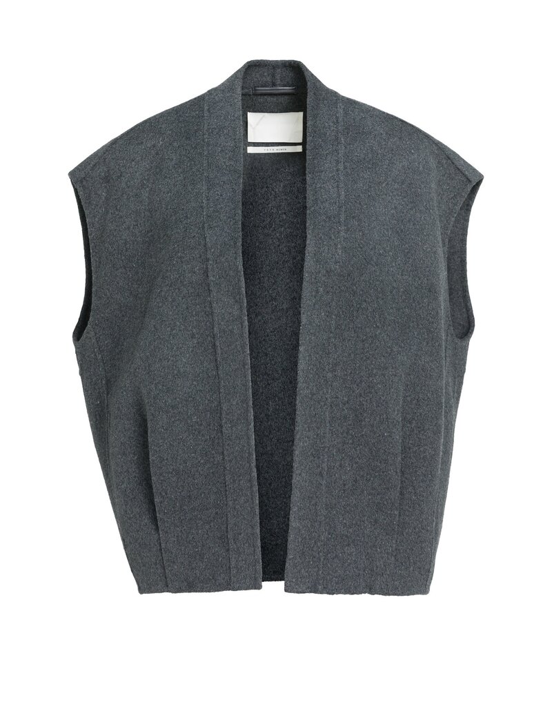 Yaya Yaya Oversized Woolmix Bodywarmer D.Grey Mel.