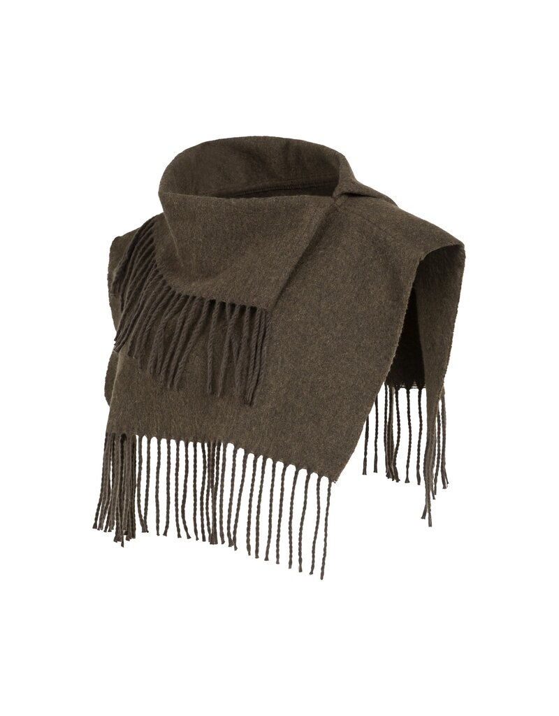 Yaya Yaya Scarf Franjes Slate Black Brown