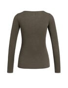 Yaya Yaya Top LS Round Neck Slate Black Brown Mel.