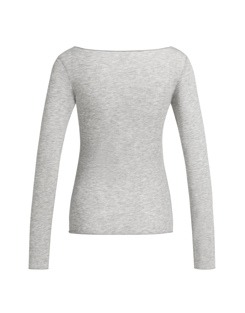 Yaya Yaya Top LS Round Neck Med.Grey Mel