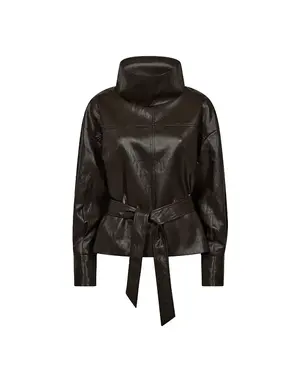 Co' Couture Co'Couture GittCC Funnel Neck Blouse D.Brown