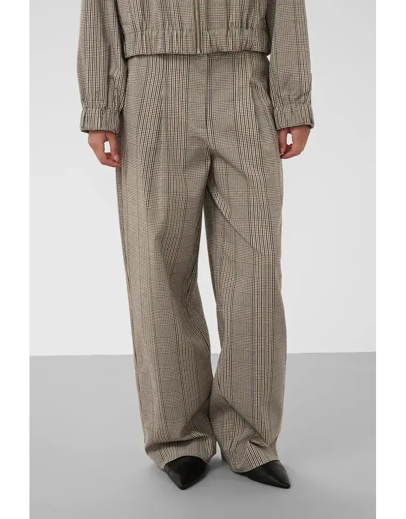 Soaked Soaked SLKinabalu Barrel Pant Nightsky Brown check