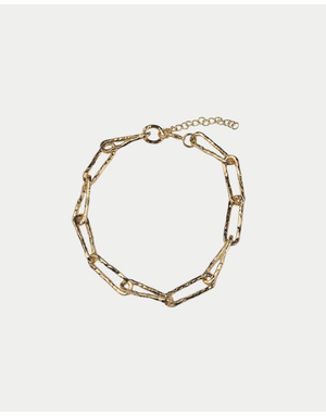 BOW19  Hammered Necklace Gold