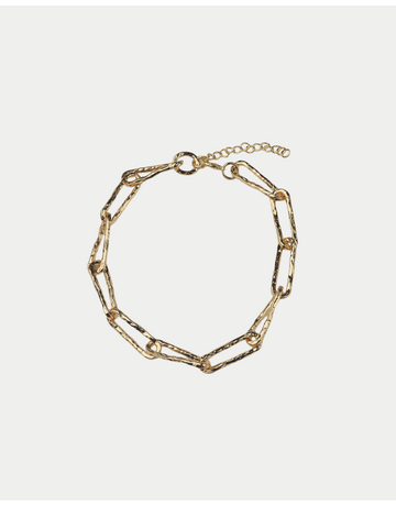 BOW19  Hammered Necklace Gold