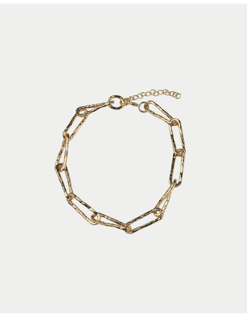 BOW19  Hammered Necklace Gold